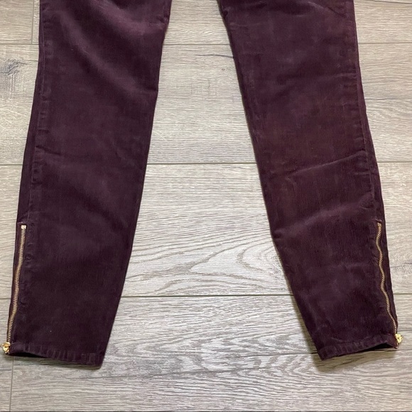 J Brand Iselin Corduroy Ankle Zip Skinny Pants In Blackberry SZ 26. - Picture 11 of 12